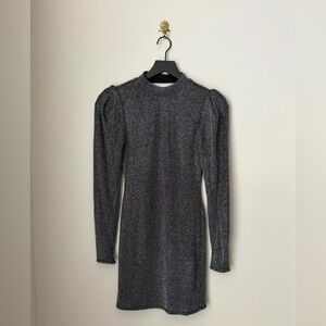 BCBGeneration Shimmering Gray Long Sleeve Dress